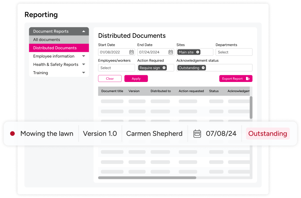 A screen showcasing the distributed documents platform.