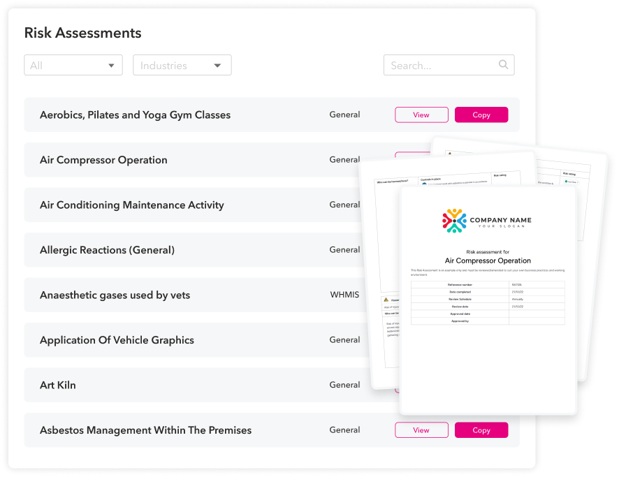 Overview of risk assessment software.