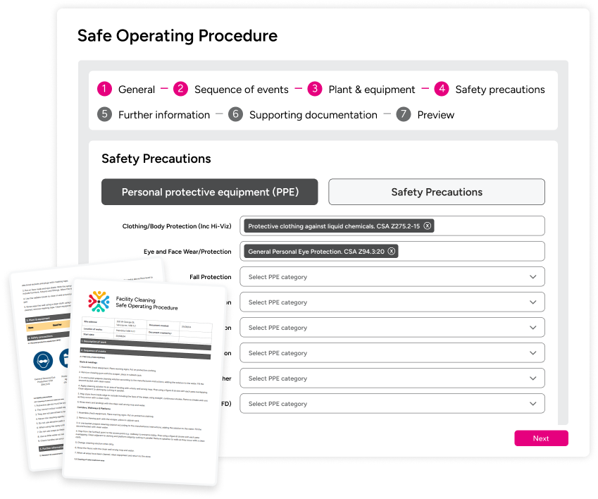 Overview of safe operating procedure software.